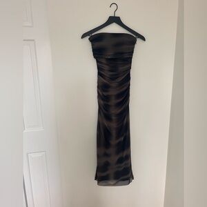 Zara Strapless Black and Brown Dress